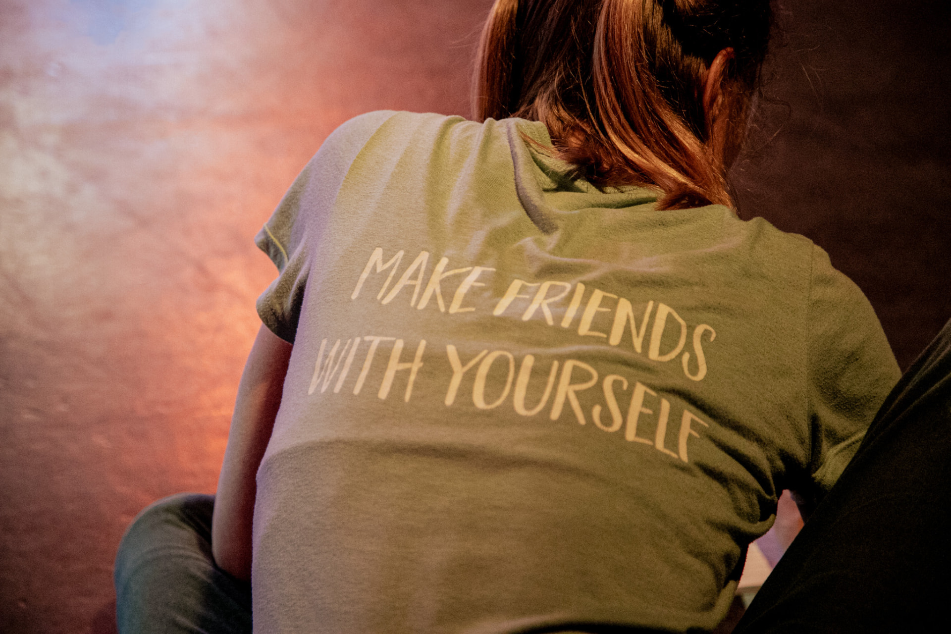 Make friends with yourself — backstage moment