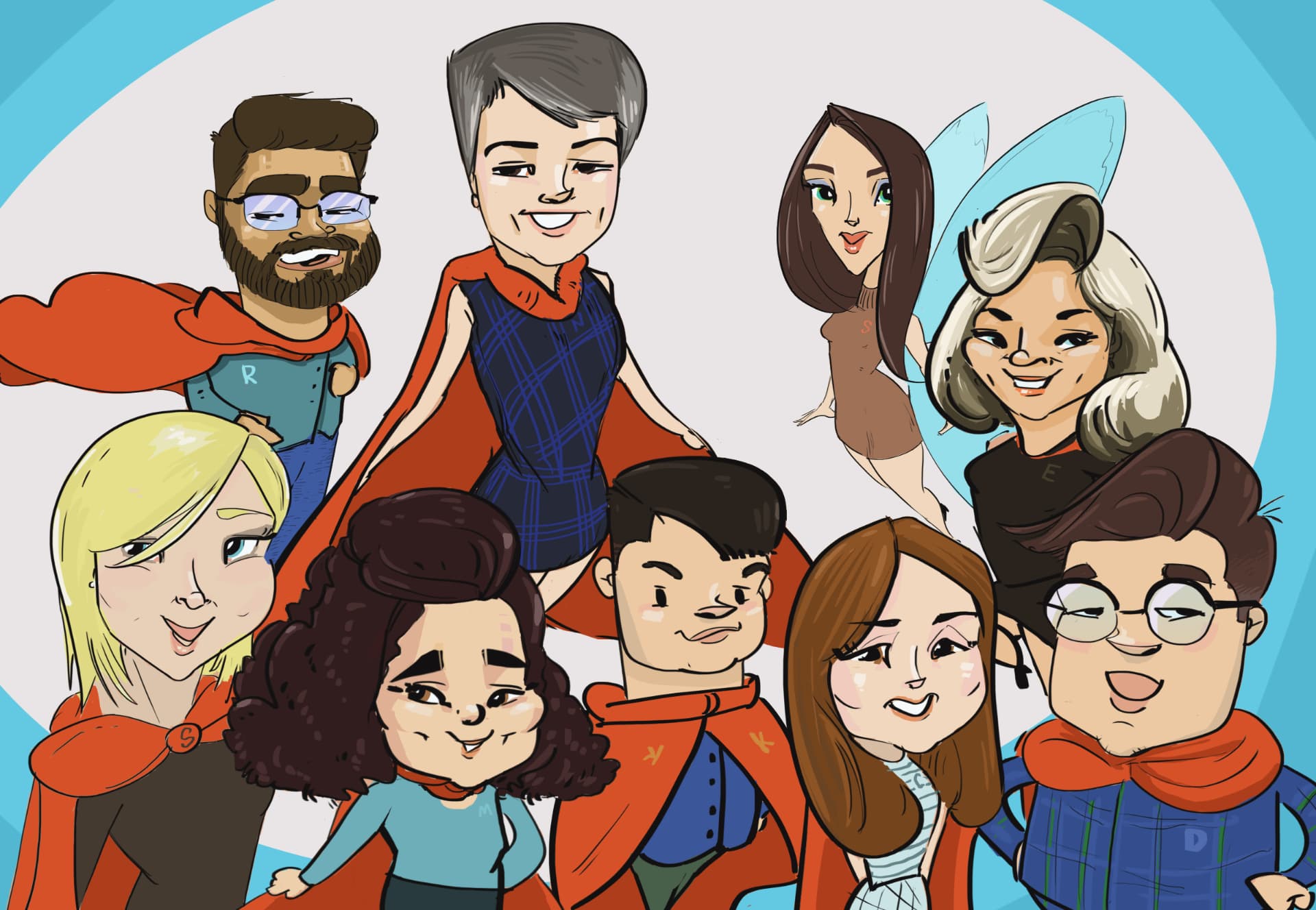 Group & team caricature