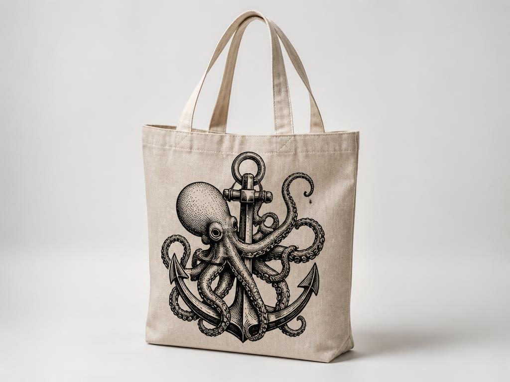 Ink work tote bag